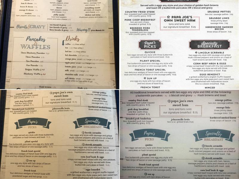 Lil’ Papa Joe’s Menu