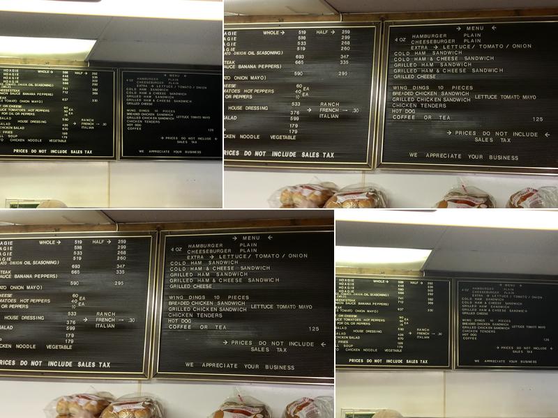 South Side Hoagie Shop Menu