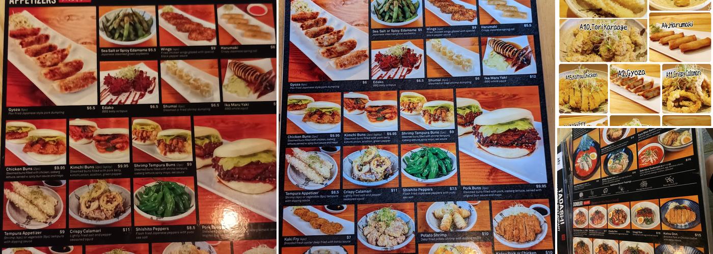 Tadashi Japanese Restaurant Menu