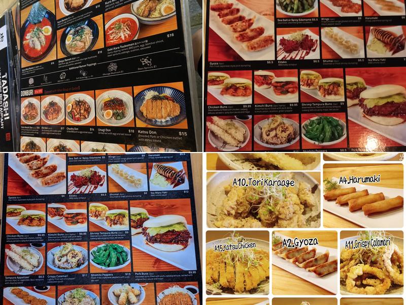 Tadashi Japanese Restaurant Menu