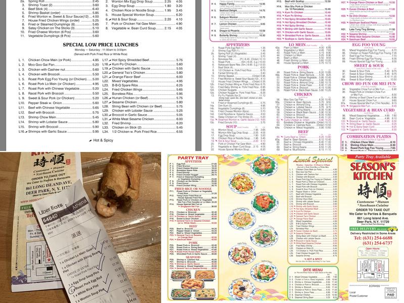 Seasons Kitchen Menu