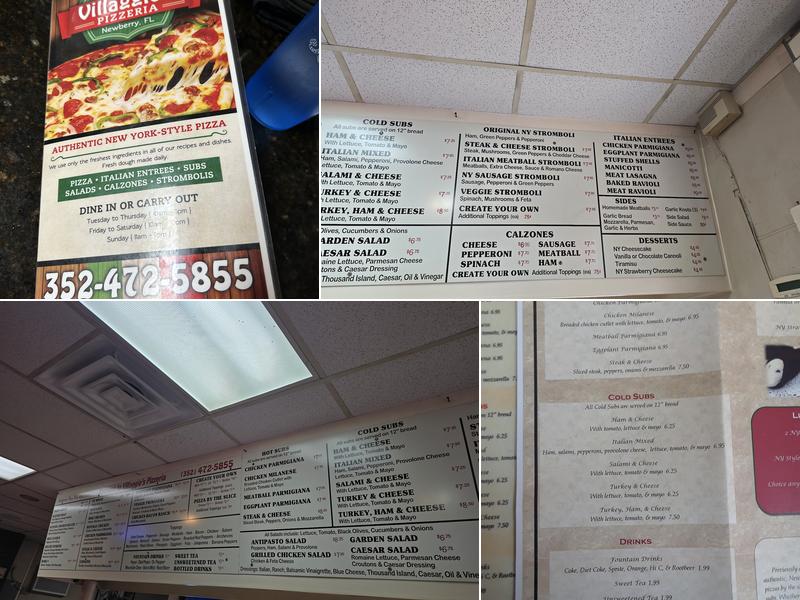 Villaggios Pizzeria Menu