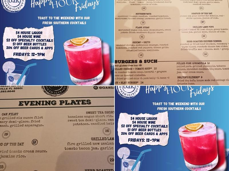 Original American Kitchen (OAK) Menu