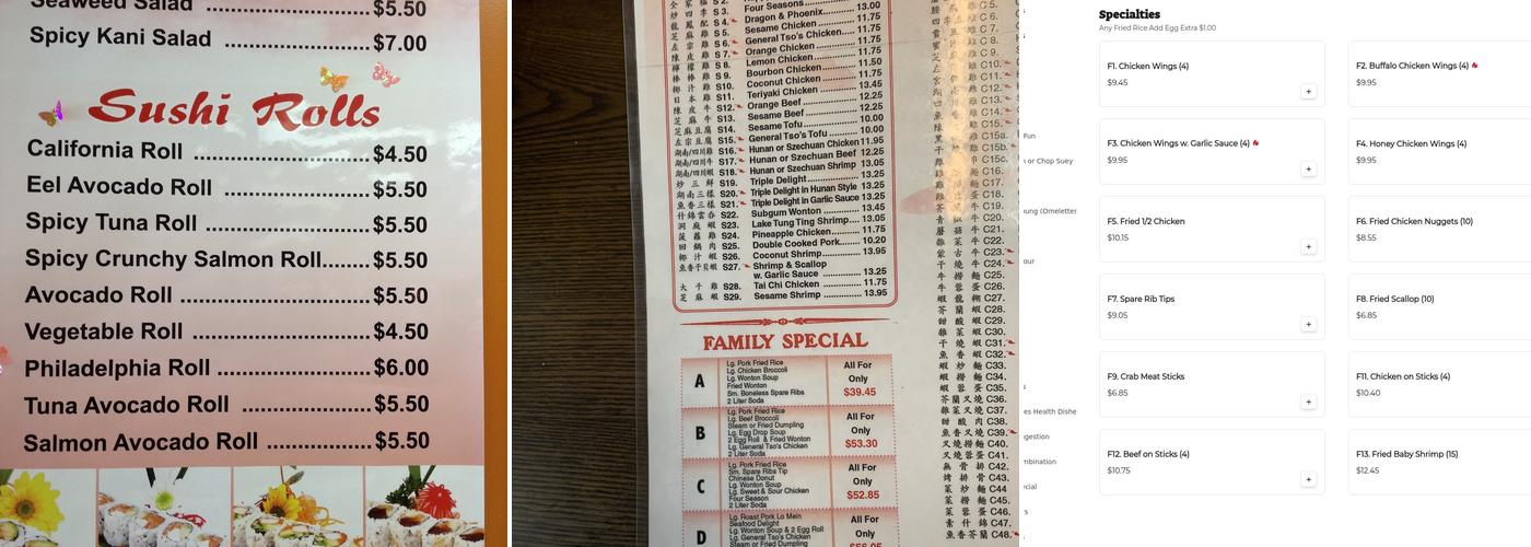 Xing Wang Kitchen Menu