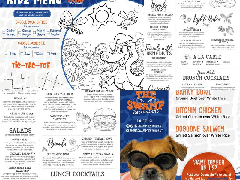The Swamp Restaurant Menu