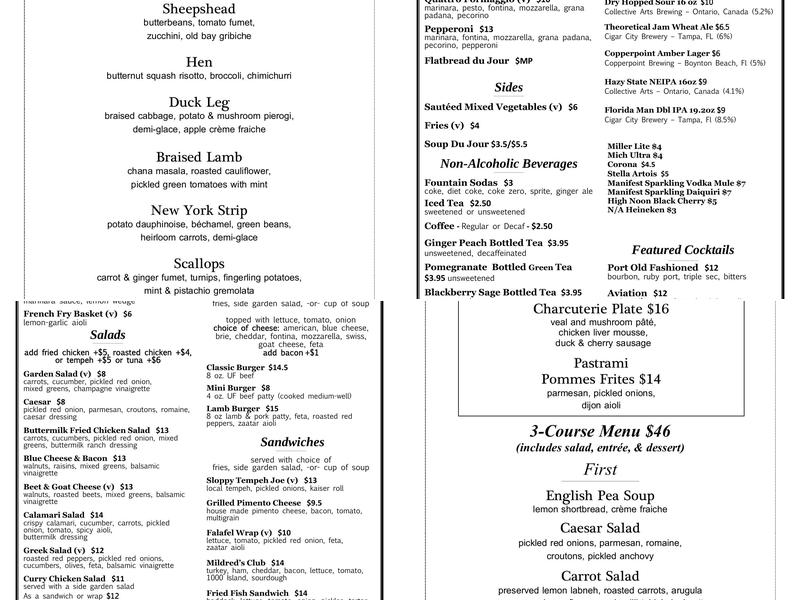 New Deal Cafe Menu
