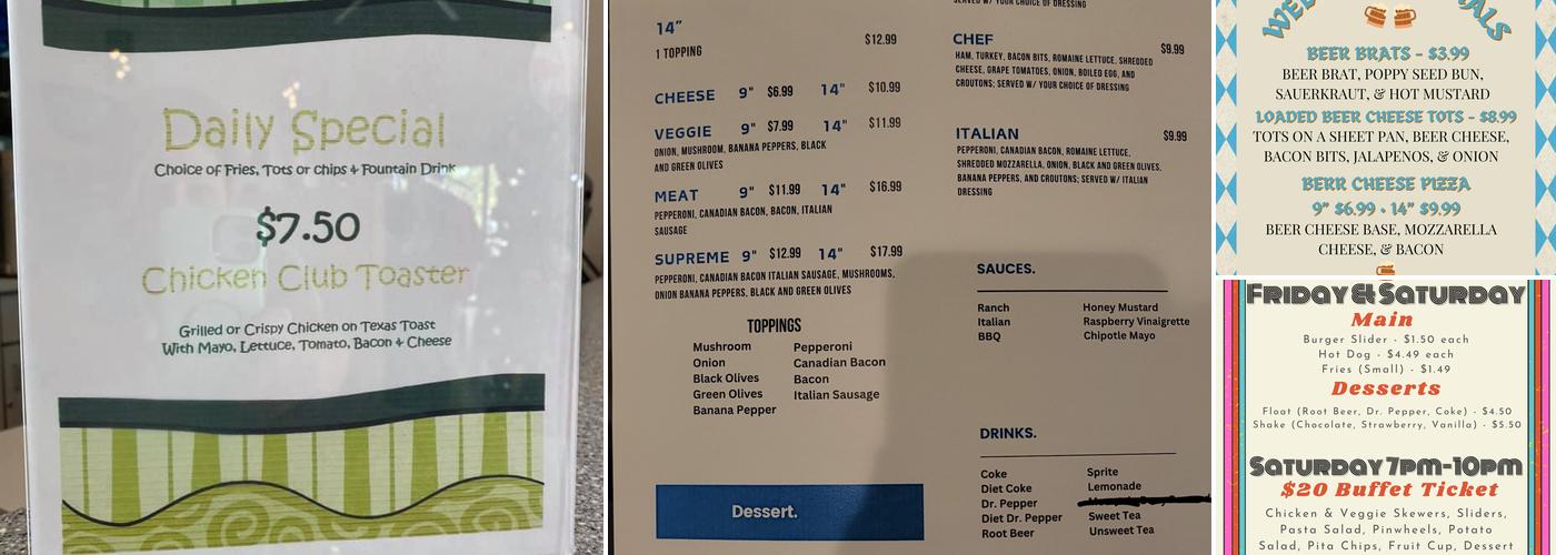 Cool Pool Cafe Menu