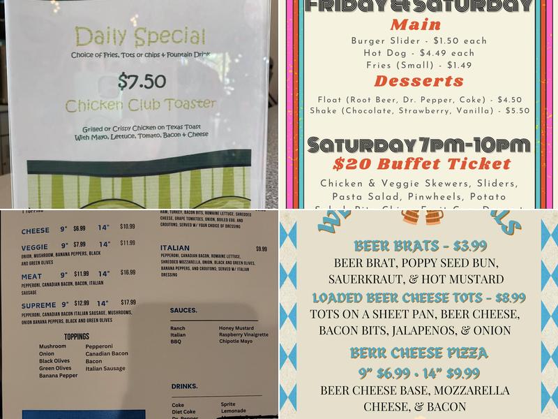 Cool Pool Cafe Menu