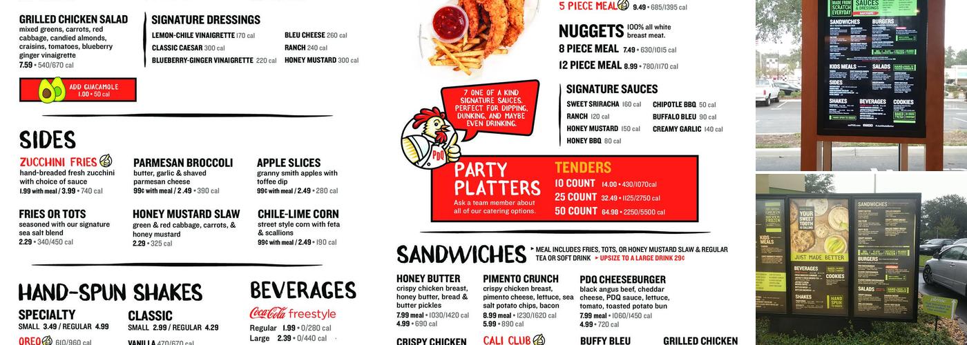 PDQ Chicken Menu