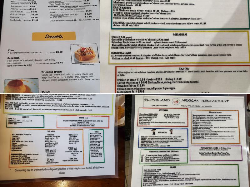 El Poblano Menu