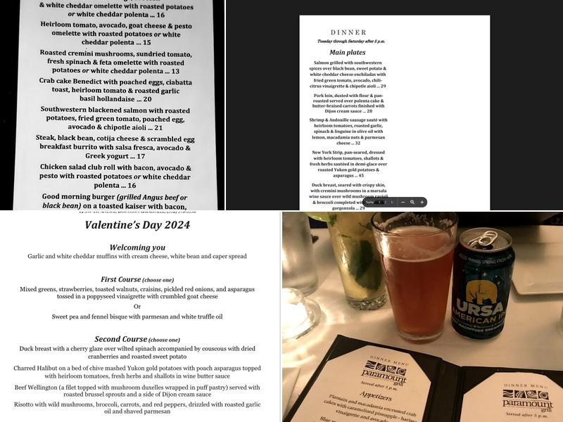 Paramount Grill Menu