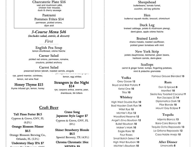 Mildred's Big City Food Menu