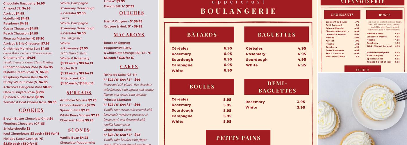 Uppercrust Menu