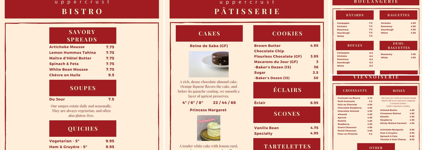 Uppercrust Menu