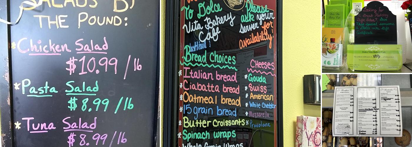Dolce Vita Bakery Cafe Menu