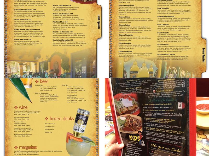 Las Margaritas Menu