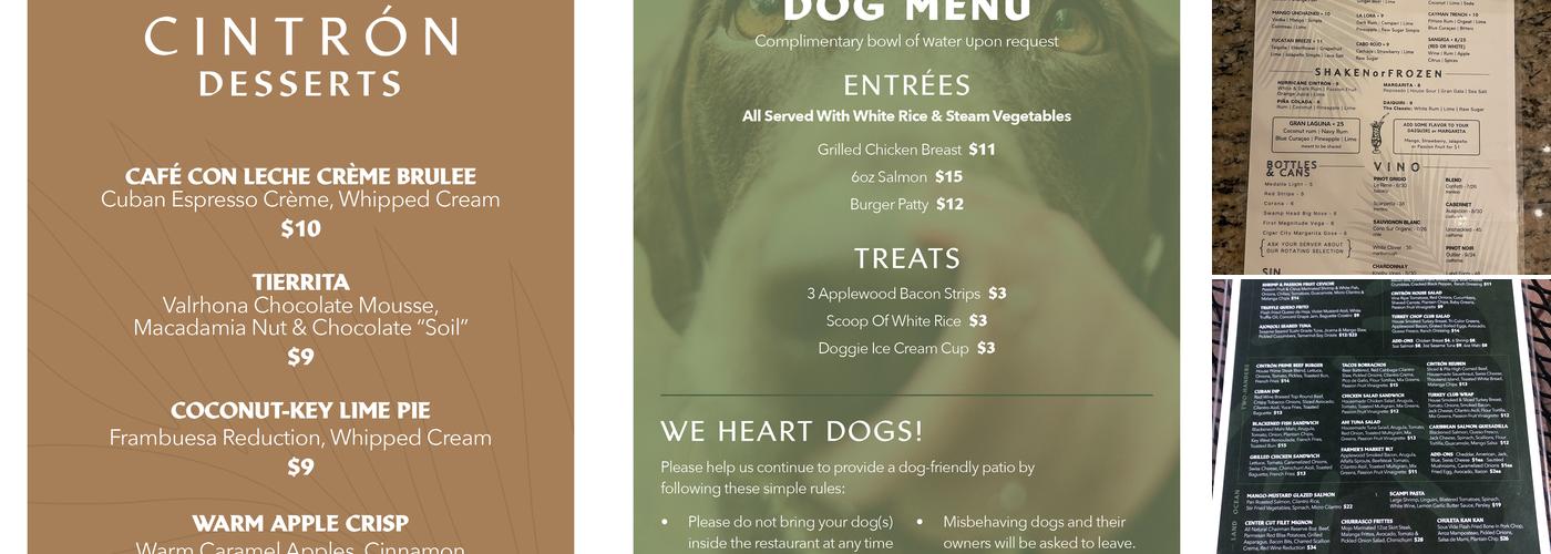 Cintrón - A Floribbean Restaurant Menu
