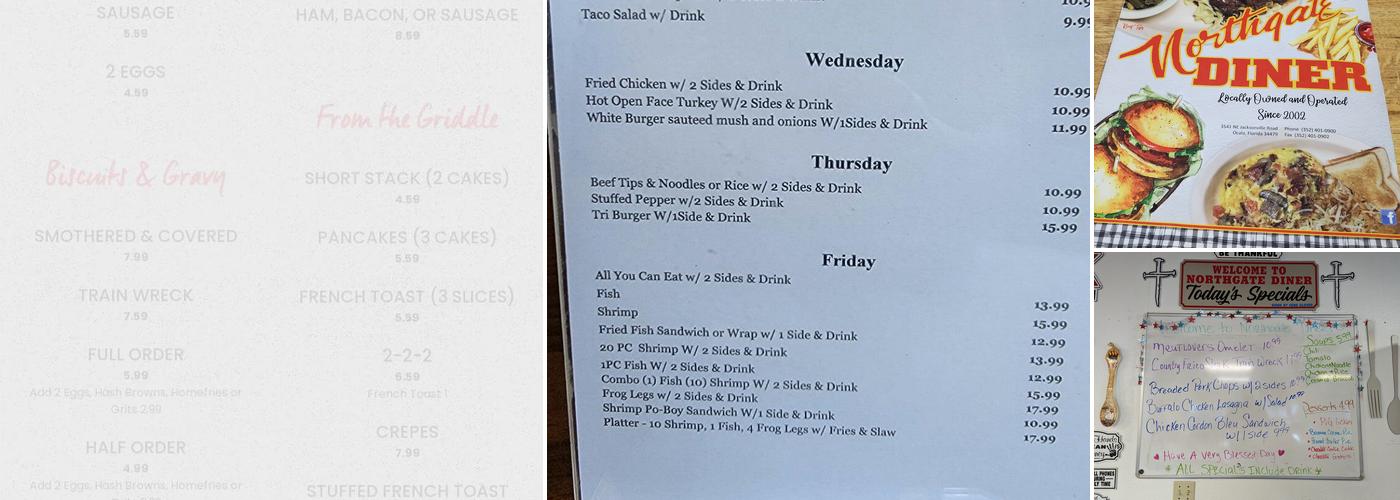 Northgate Diner Menu