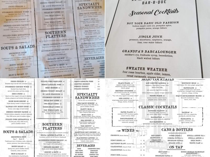 Mojo Hogtown Bar-B-Que Menu