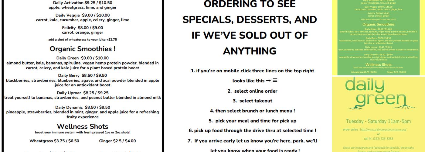 “Daily Green” Mural Menu