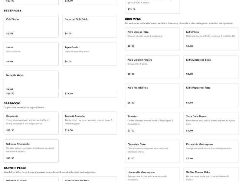 La Fontana Pizzeria & Italian Restaurant Menu