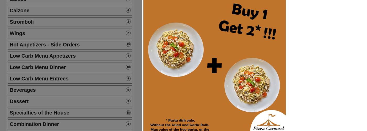 Pizza Carousel Menu