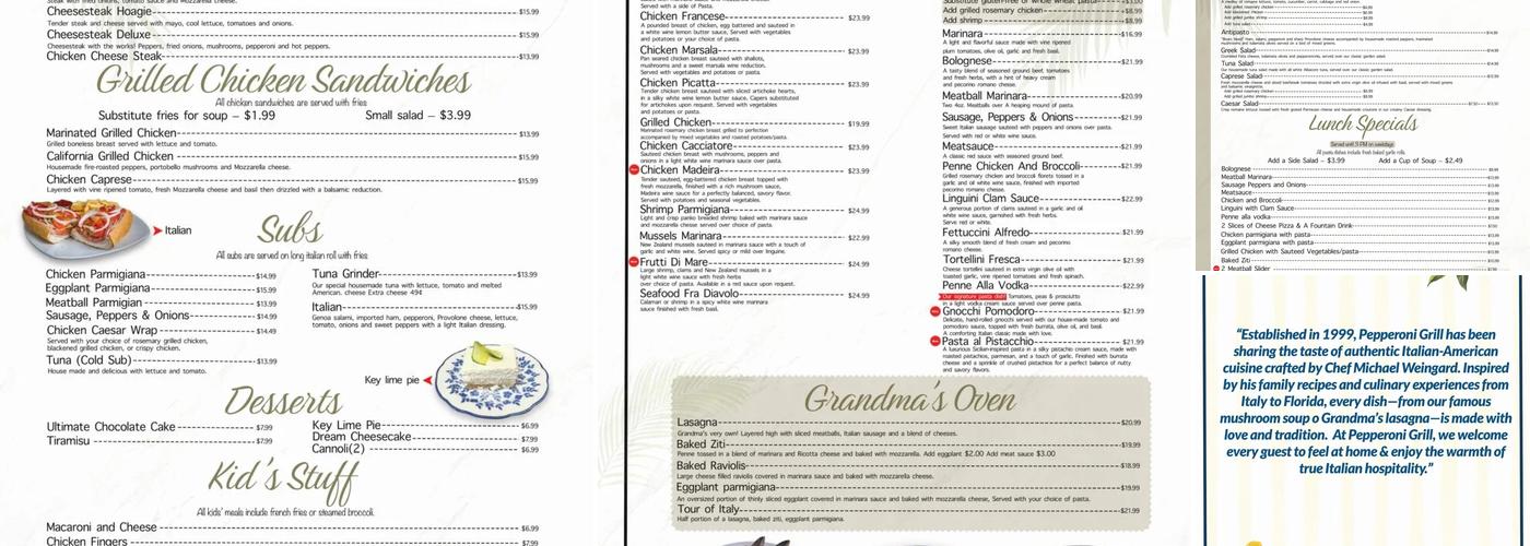 Pepperoni Grill Menu