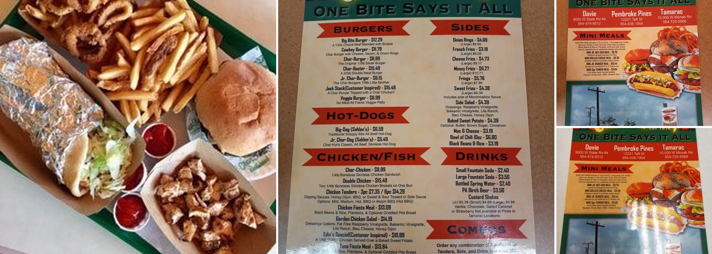 Char-Hut Menu