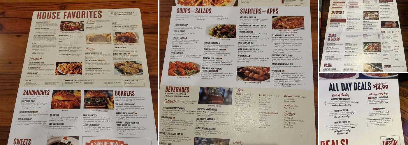 Miller's Ale House Menu