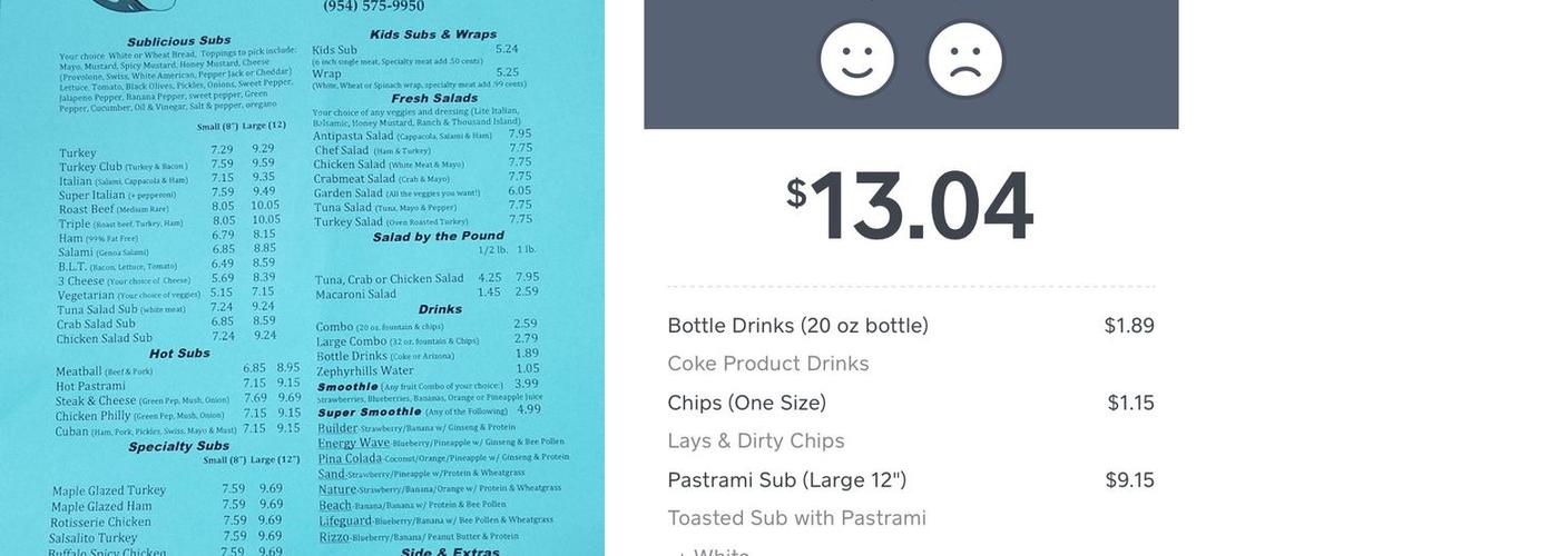 Sublicious Menu