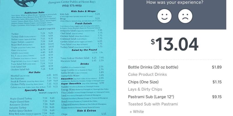 Sublicious Menu