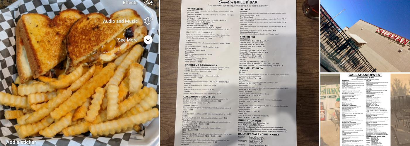 Callahan's West Menu