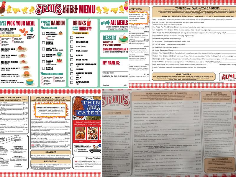 Stroud's Menu