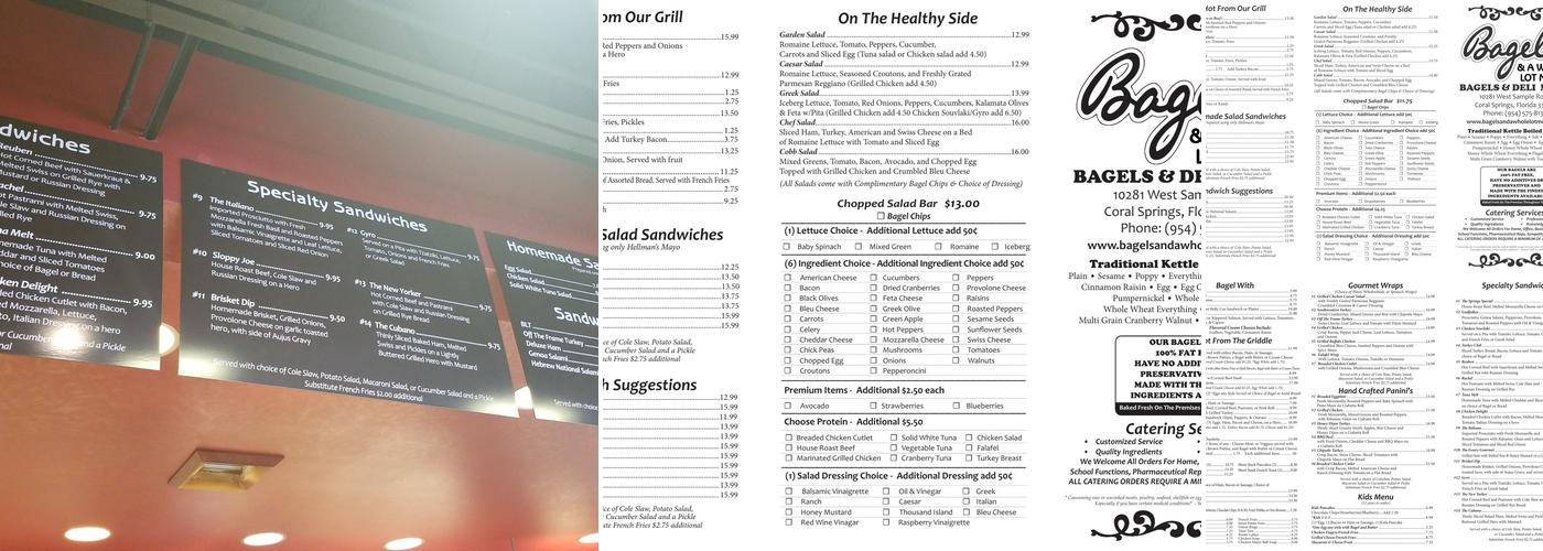 Bagels & A Whole Lot More Menu