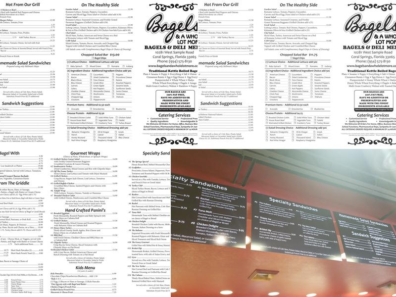 Bagels & A Whole Lot More Menu