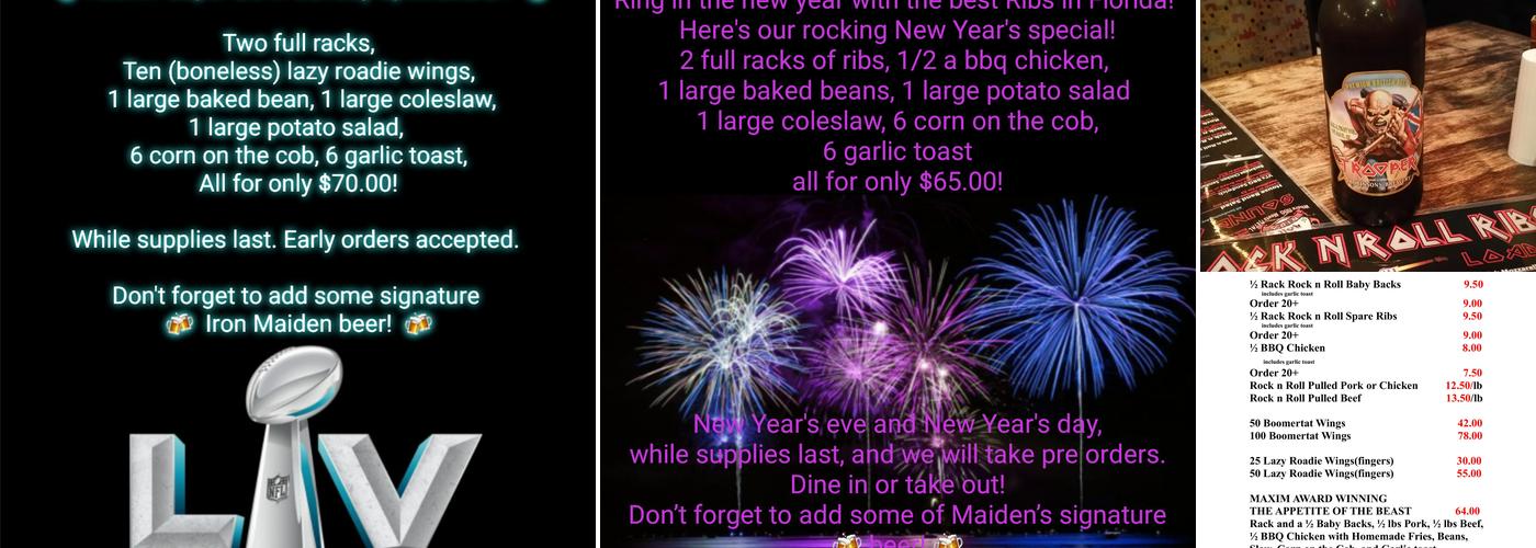 Rock n Roll Ribs Menu