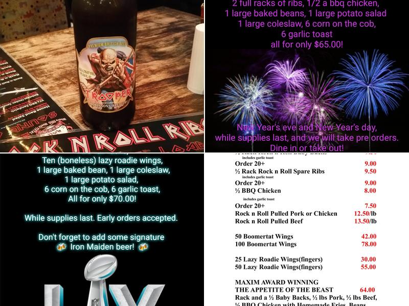 Rock n Roll Ribs Menu