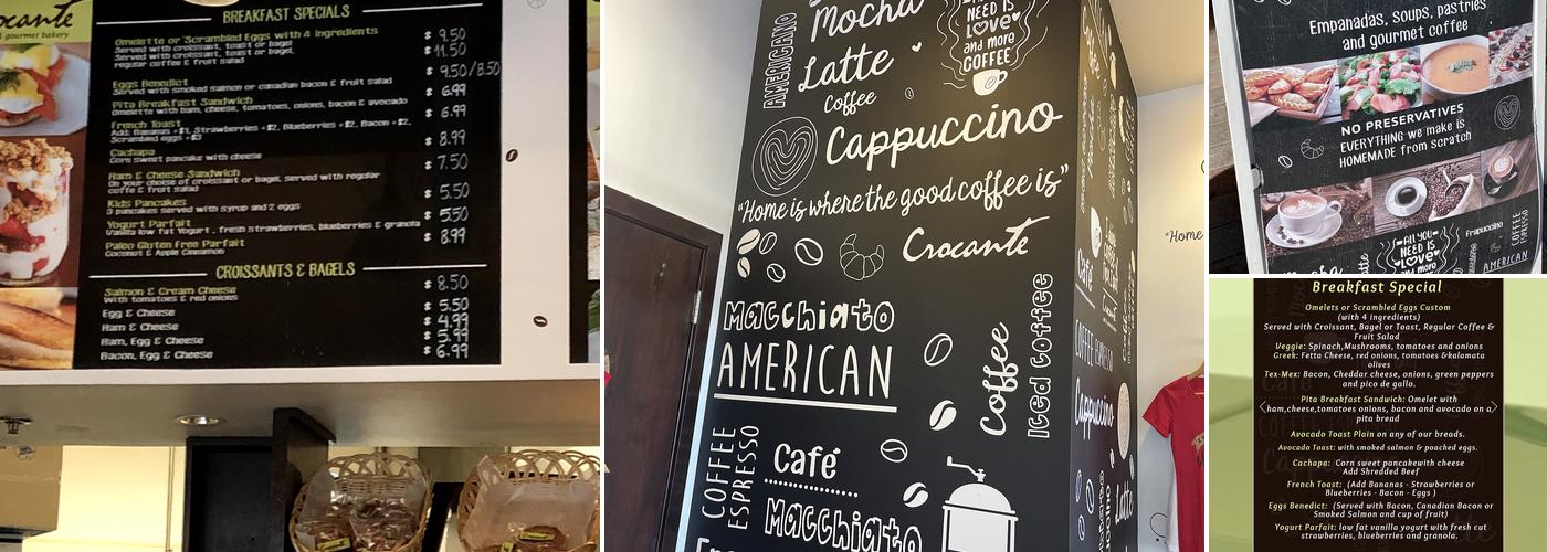 Crocante Cafe & Gourmet Bakery Menu