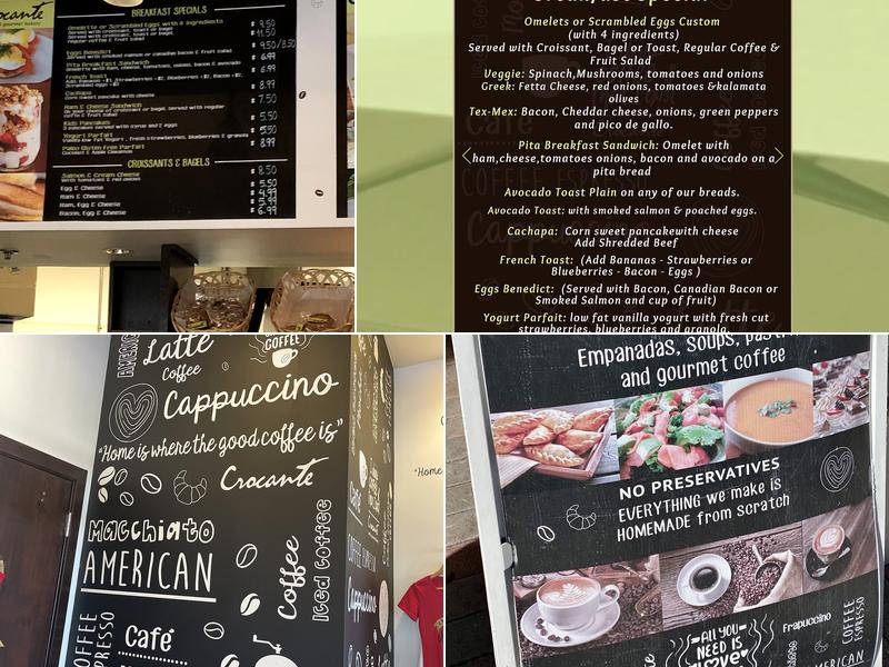 Crocante Cafe & Gourmet Bakery Menu