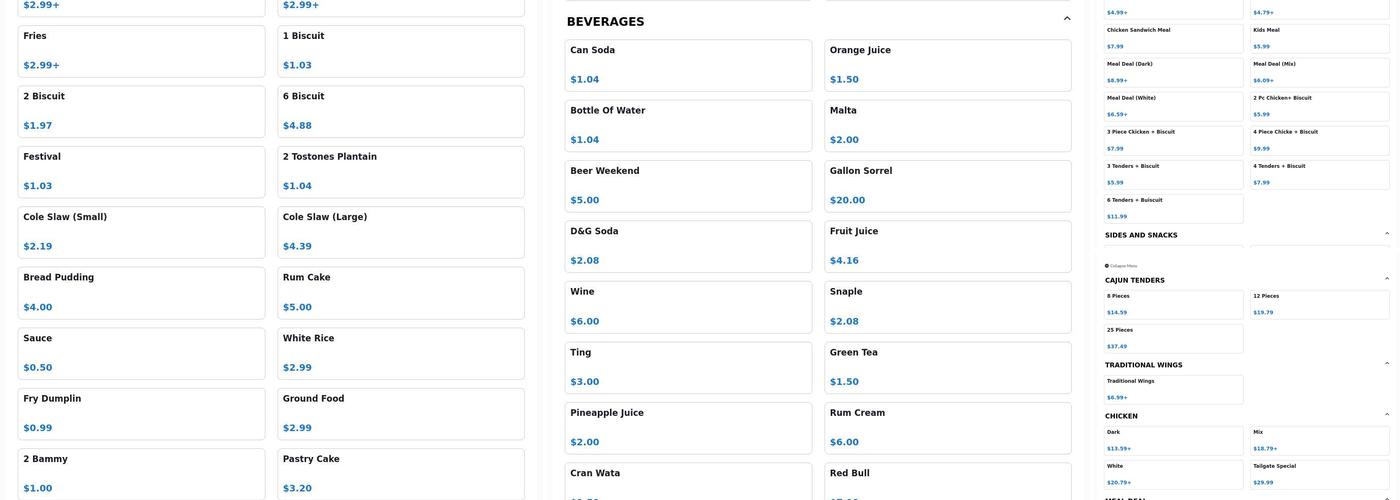 Touch Of Class: Krispy Krunchy Chicken Menu