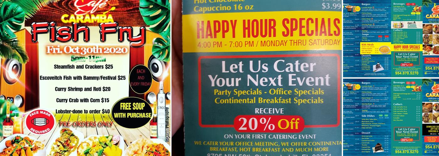 Cafe Caramba Menu