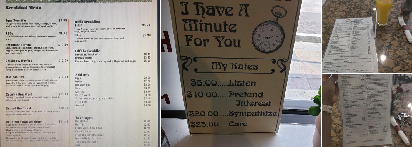 About Time Cafe Menu