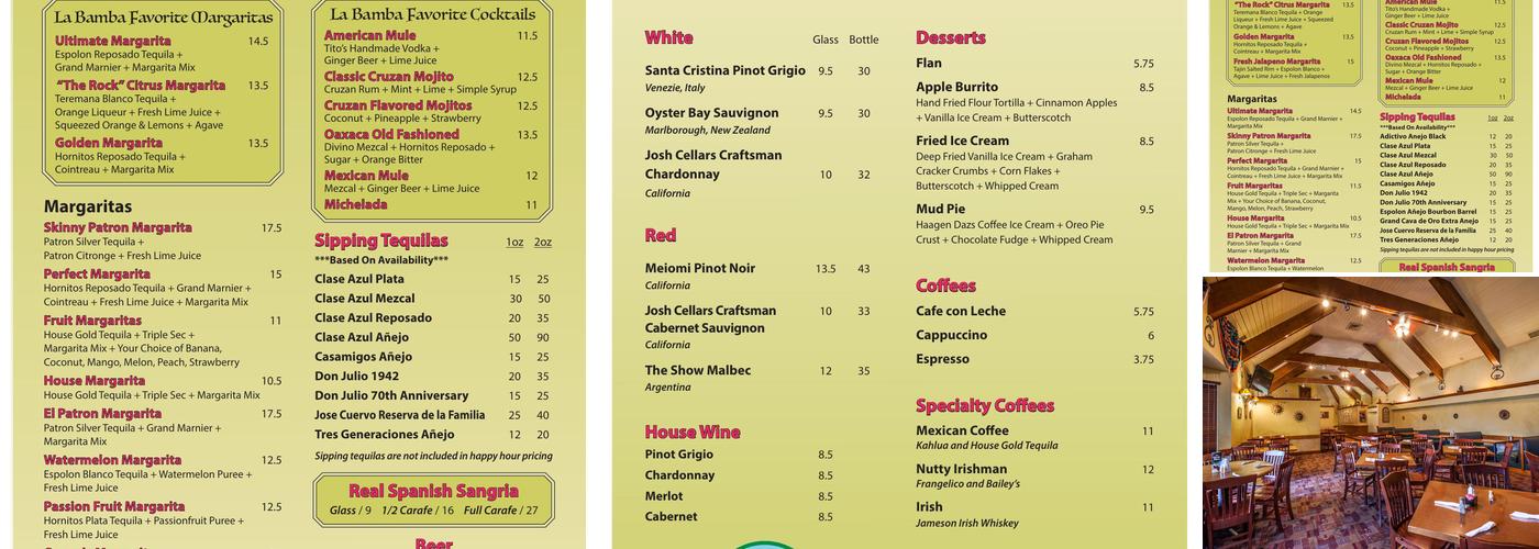 La Bamba Menu