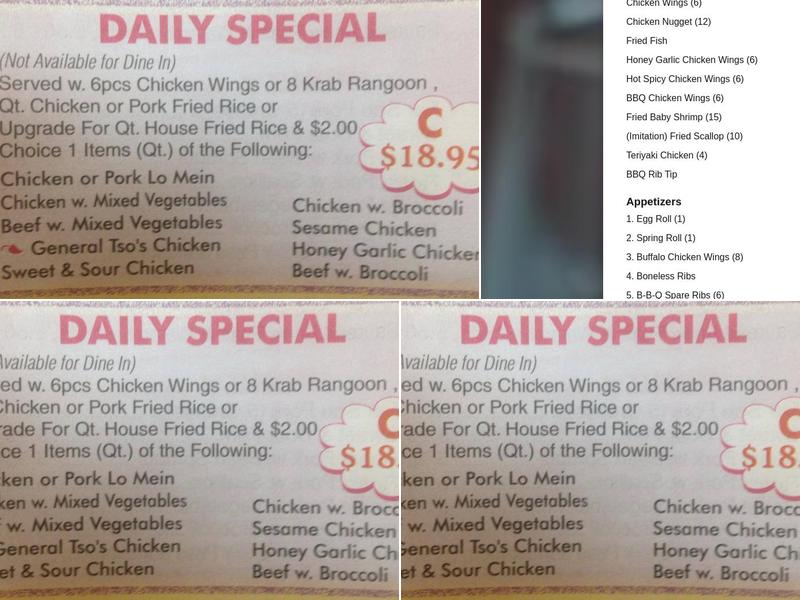 Canton Restaurant Menu