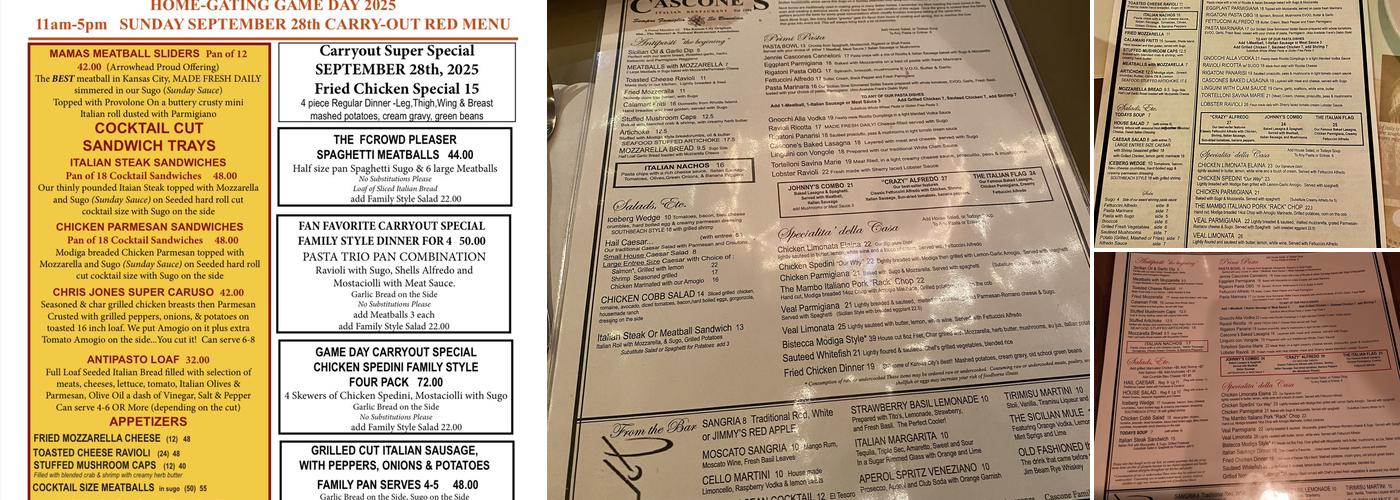 Cascone's Menu