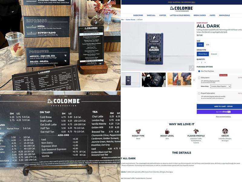 La Colombe Coffee Roasters Menu