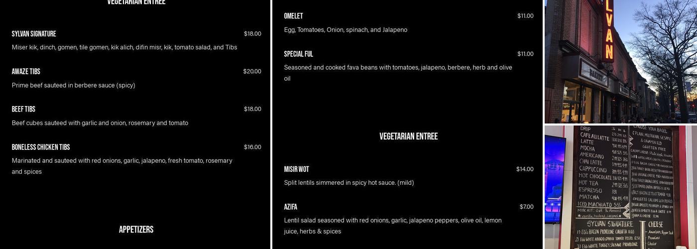 Sylvan Cafe Menu