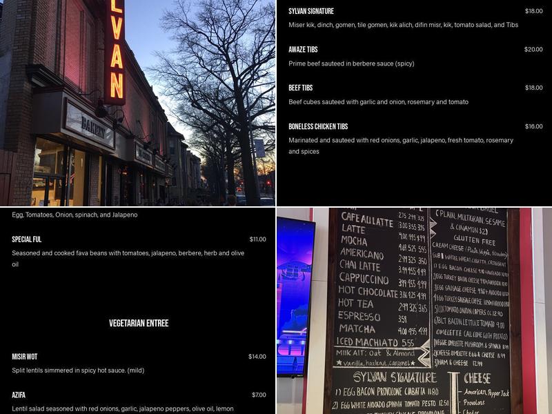 Sylvan Cafe Menu
