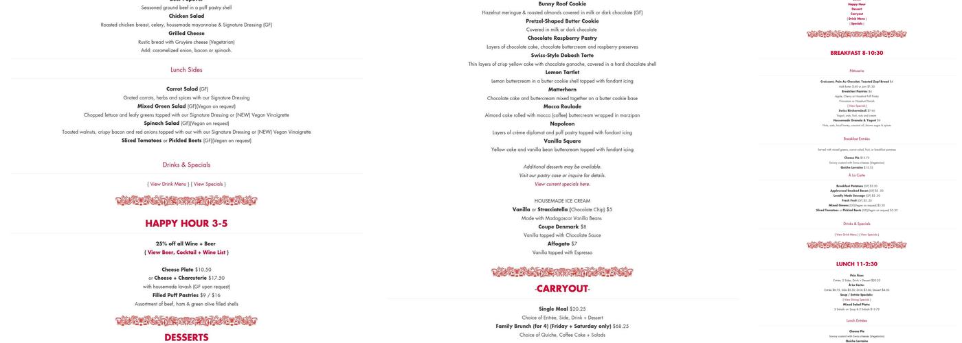 André's Chocolates Kansas City Menu