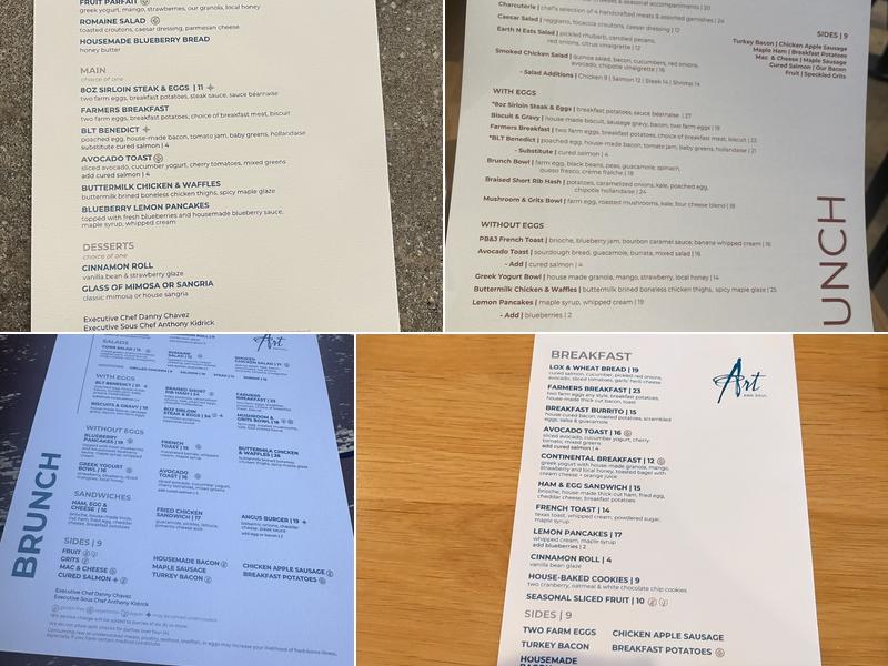 Art and Soul at YOTEL Washington DC Menu